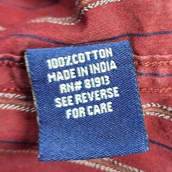 Robert Graham Red Pinstripe Long Sleeve Shirt, Men's Large - Picture 6 of 10